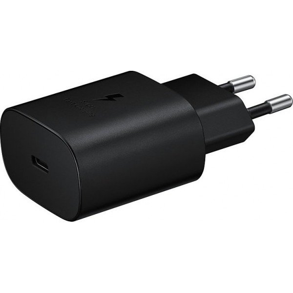 Samsung Φορτιστής με Θύρα USB-C και Καλώδιο USB-C 25W Μαύρος (EP-TA800X  RATEL